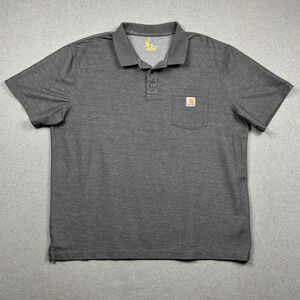 Carhartt Original Fit Short Sleeve Polo Shirt Mens 2XL Gray Poly Blend Workwear